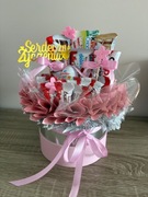 Box prezentowy, pudełko kosz prezentowy słodycze, kinder