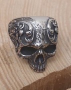 Srebrny SYGNET męski z czaszką Stal nierdzewna 316L WYPRZEDAŻ!!!