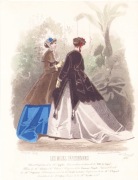 MODA PARYSKA- Dwie damy oranżeria palma- ca. 1860 