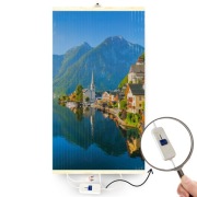 Grzejnik ścienny na podczerwień TRIO -wzór: Wioska z REGULATOREM MOCY