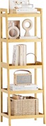 SMIBUY Bambusowy regał drabinkowy, organizer łazienkowy, 5-poziomowy