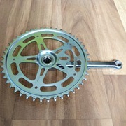 Zabytkowa korba rowerowa Romet 46Z chromowana stal na kwadrat