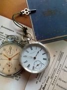 Zegarek kieszonkowy Trenton watch na kluczyk XIX wieksrebrny 53mm