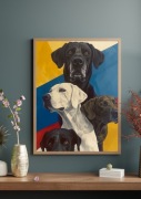 Plakat Cztery pieski labradory 30x40cm