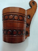 Dawny drewniany cebrzyk od ludowego twórcy!