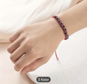  Czerwona Bransoletka w stylu Bohemy z motywem złego oka 