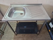 Zlew gastronomiczny 1-komorowy z ociekaczem i półką o wymiarach 800x500x850