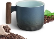 Kubek do espresso 70 ml z drewnianym uchwytem na kawę premium filiżanka 
