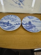 Zestaw 2 porcelanowych talerzy dekoracyjnych Delft – Holandia, 26 cm