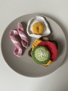 Zabawki do kuchni, śniadanie, Amigurumi, handmade