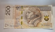 200 zł nr FB1234321,5 wrzesnia 2021 r.Stan zdjecia.Radar