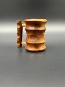 Cepelia PRL, Miniaturowy kieliszek/pucharek, folkowy bibelot z drewna