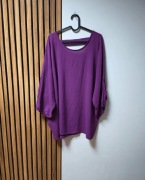 Fioletowa bluzka z wycięciem Plus Size 
