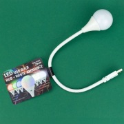 Lampka LED USB RGB 29cm biała 3 kolory + 3 barwy światła