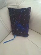 Nowa okladka etui, otulacz na ksiazke uniwersalna handmade, welur tap.