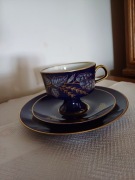 Fine china lichte trio filizanka prod. GDR Kobalt