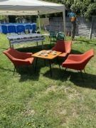 Chmielów zestaw kawowy 5 filiżanek podstawki porcelana PRL