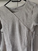 Sweterek prążkowany szary Zara 146 152