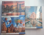 Zestaw Puzzli Clementoni 1500+1500+1000  Nowy Jork, TajMahal, Balony