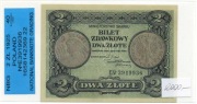 II RP BILET ZDAWKOWY DWA ZŁOTE 1925 GRADING