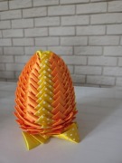Jajko świąteczne wielkanocne ozdoba świąteczna ze wstążki handmade