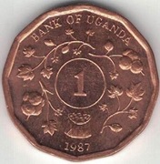 Uganda 1 shilling szyling 1987 - 19,85 mm nr 2 UNC