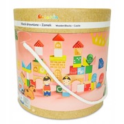Klocki drewniane Elefun Zamek wiaderko 60 element 
