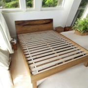 Łóżko drewno dębowe 160x200 żywica epoksydowa 