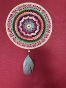 Łapacz snów Mandala  śr.18cm szydełko rękodzieło
