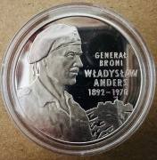 Moneta 10 zł 2002 925 Ag Generał broni Władysław Anders (1892-1970)
