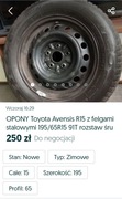 Opony Toyota Avensis 