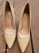 Klasyczne szpilki czółenka  beżowe Badura skóra naturalna r.38