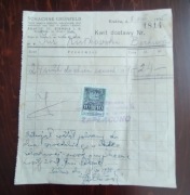 Przedwojenny kwit dostawy Bochnia