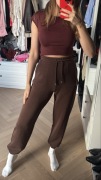 Stradivarius joggery z modalem spodnie dresowe dresy czekoladowe zara h&m
