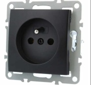 Gniazdo Quadra podtynkowe czarne pojedyncze z bolcem