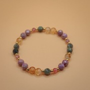 Bransoletka cytryn, frenit, kwarc truskawkowy, fosfosyderyt