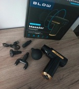 Masażer pistolet do ciała Blow czarny cztery końcówki nowy prezent