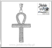 Srebrny krzyż Egipski – Ankh z cyrkoniami Ag 925