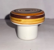 Gałka Meblowa ceramiczna z grafiką KOŁA  33 mm Uchwyt JASNY BRĄZ