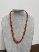 Chinka Koral Antykwaryczny Stary Naszyjnik z Korali Antykwarycznych 