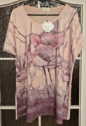 Koszulka Damska w kwiaty Jasny Róż 2XL-3XL