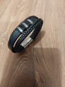 Bransoletka skórzana Versatile czarna 21 cm