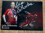 Luiza Złotkowska srebro Soczi 2014 - oryginalny autograf karta 10x15 cm