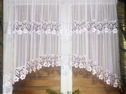 Firana gotowa z podwójną  gipiurą i cyrkoniami 120*300 z gipiurą 