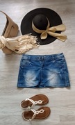 Mini jeans spódniczka jasny niebieski stretch rozmiar EU 42/XL