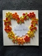 Kartka dzień babci i dziadka, dla babci, ręczenie robiona, quilling