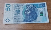 Banknot obiegowy 50zl seria BT2222213