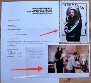 JONATHAN MEESE /  wideo i rzeźba / zestaw z AUTOGRAFAMI + 2 foto + koperta.