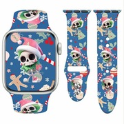 Pasek do Apple Watch 38-49 mm iWatch ultra 1-10SE Christmas skull niebieski