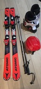 Narty Atomic 120 cm + buty Head 23 cm + kijki + kask gratis